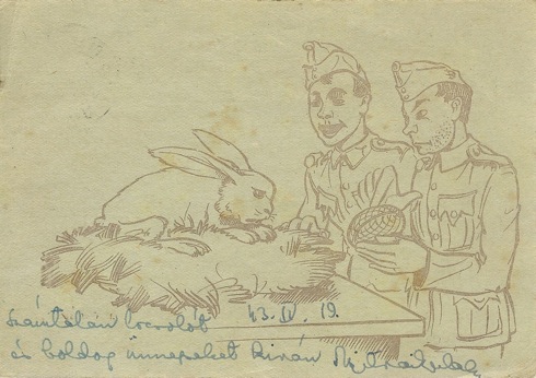 Tábori posta 1943 évi húsvéti képes tábori postai levelezőlap bemutatása