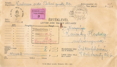 Tábori posta értéklevelek