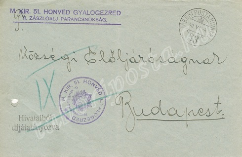 Tábori postai hivatalos leveleken található bélyegzők és kézzel írt jelzések bemutatása